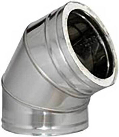 Ъгъл 45° Неръждаема Двойностенен Inox Ф150-200