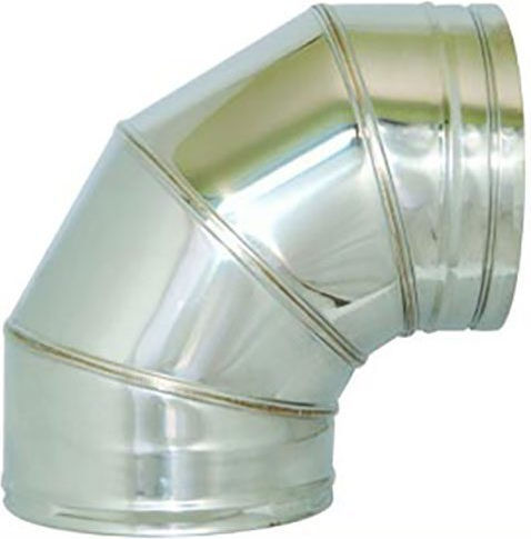 90 Degree Corner Inox Single Wall Chimney Pipe Diameter 180