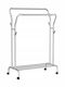 Leobert Wheeled Floor Garment Rack made of Metal Silver 103.5x52.5x155cm