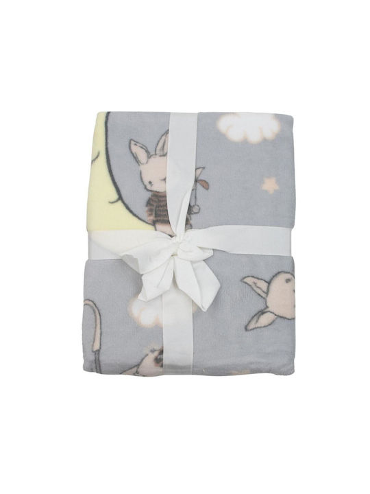 Kamtex Baby Blanket Nursery Swaddling Blankets Velvet Gray 90x110cm
