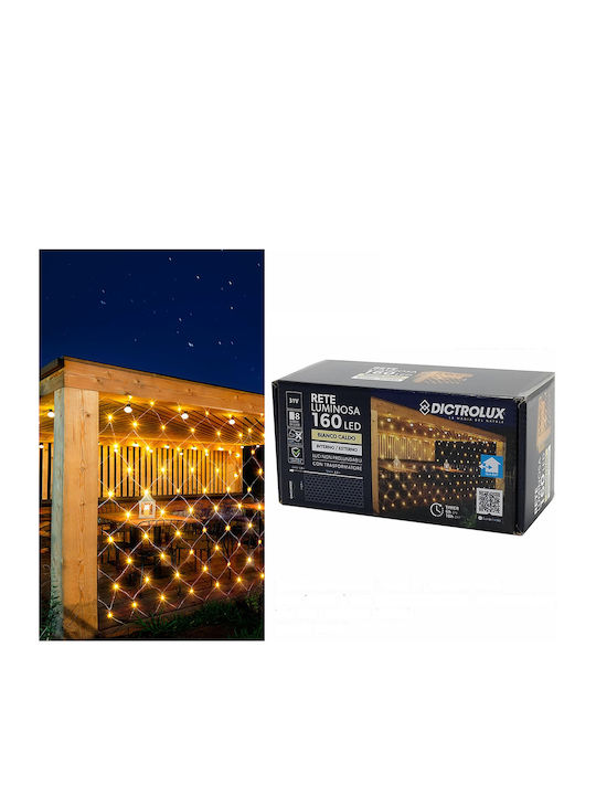 160 Lichterketten LED 3.2m. x 150cm Warmes Weiß Typ Netz 1Stück