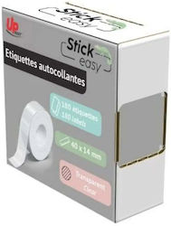 Uprint Labels 14mmx40mm Transparent 180 Labels Packed 1 Pack Up21 180 Transparent Uprint Label Printer