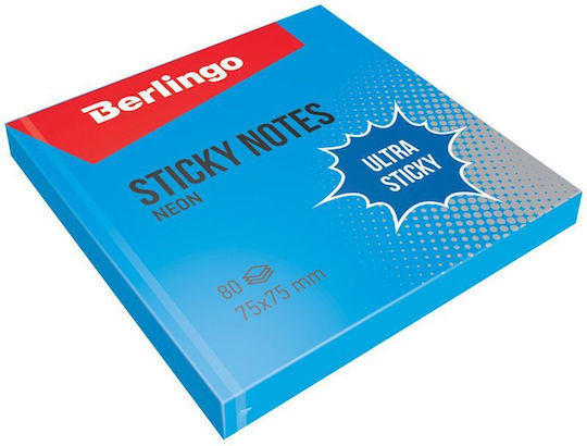 Berlingo Sticky Note Pads in Cube 80 Sheets Blue