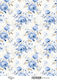 Reispapier Blau Blumen 30x21cm