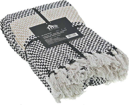 TnS TnS Throws & Couch Blankets Three-Seater Sofa Throw 170x270cm White Black