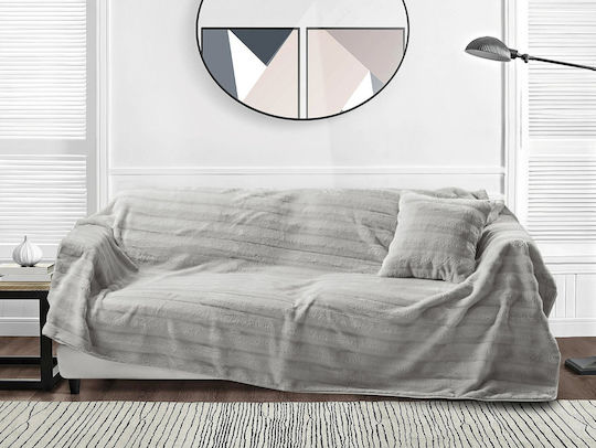 Liolios Home Sofa Throws 2 Seater Volcano 180x250cm Grey