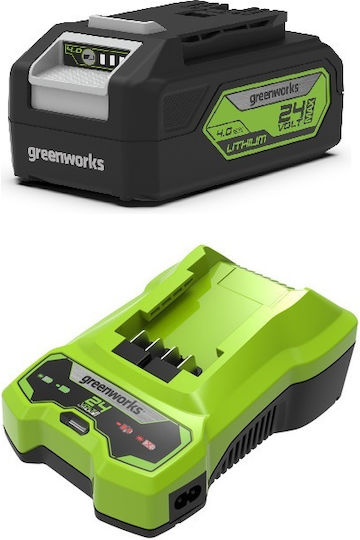 Батерия 24V 4Ah + Зарядно Устройство Greenworks Gsk24b4
