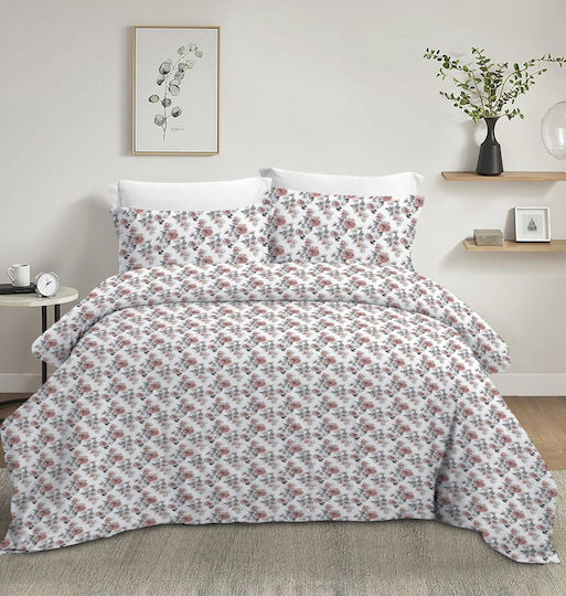 Olia Home Παπλωματοθήκη Βαμβακερή Υπέρδιπλη 220x240 Floral
