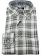 Long-sleeved Flannel Shirt Checked Green Grey