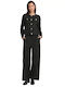 Kate Damen Stoff Hose in Weitem Schnitt Black