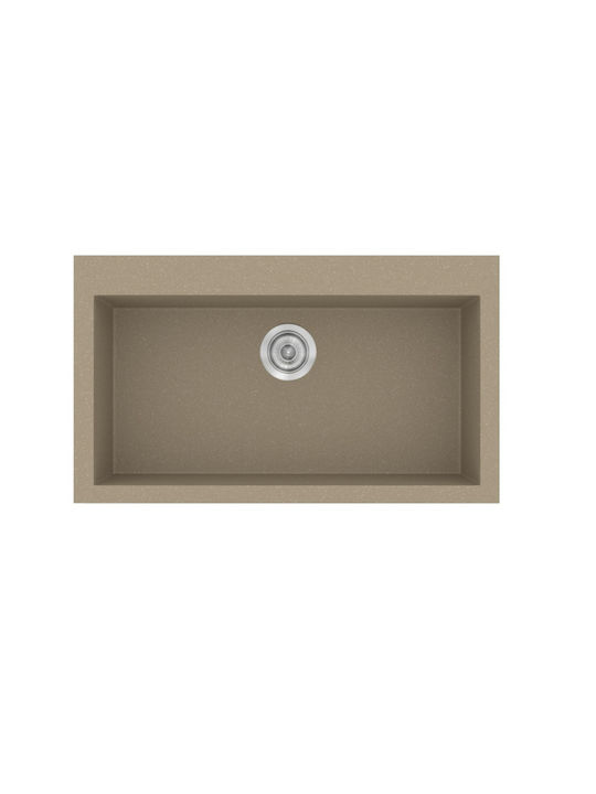 Sanitec Classic 333 Drop-In Sink Inox with Faucet W79xD50cm Granite Taupe