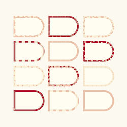 Set Decorative Magnets Notes Arch Pink Red