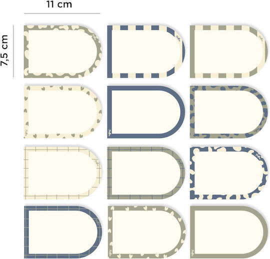 Set Decorative Magnets Notes Arch Green Blue