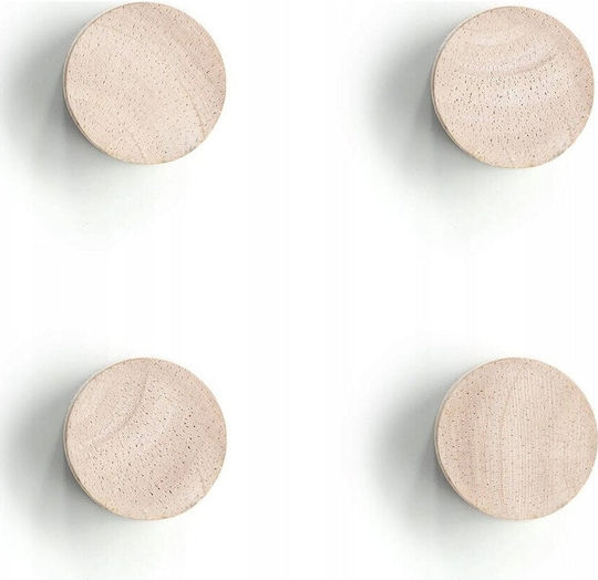 Μαγνήτες Zeller Ξύλο 4 Τεμάχια Ø 2,2 Cm