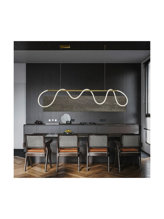 kelvo Glow Κρεμαστό Φωτιστικό Λευκό LED με Ρυθμιζόμενο Λευκό Φως 180x30x40εκ.