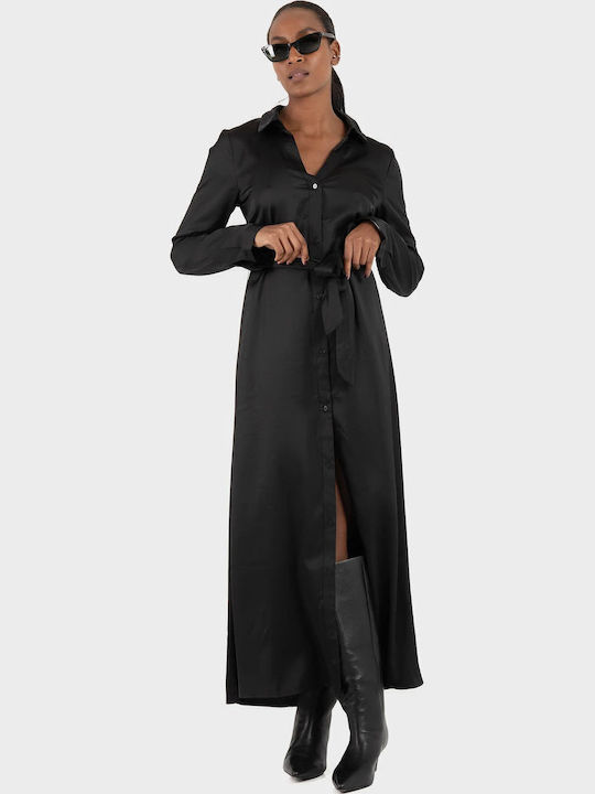 Only Maxi Σεμιζιέ Φόρεμα Σατέν Black