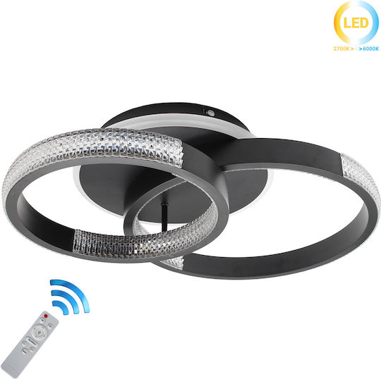 Keskor Deckenleuchte 60cm Schwarz mit Integrierter LED