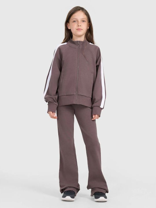 Kids Sweatshirt Cardigan Cotton Burgundy