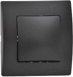 Makel Lillium One-Way Wall Switch With Black Frame