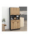 Unterschrank für Ofen Black 80x40x180cm