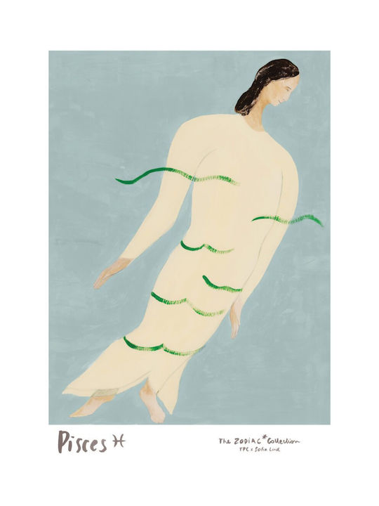 Πόστερ Pisces Sofia Lind Μπεζ Γαλάζιο Πράσινο 50 X 70 Cm Poster Club