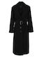 Cerfoglio Wool Women's Black Coat with Belt