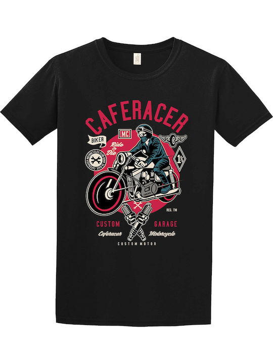 Unisex T-shirt Caferacer Biker Black