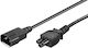 Microconnect Захранващ Кабел C5 C14 1m Черен H05vv-f3x0.75mm2 Cu Женски-Мъжки