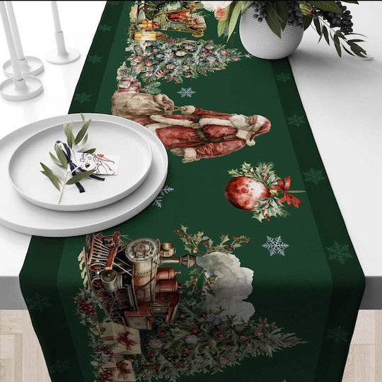 Mc Decor Weihnachtlich Tischtuch Läufer Grün L140xB40cm.