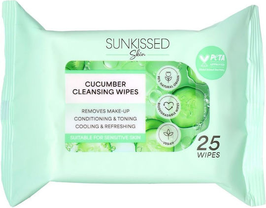 Sunkissed Cucumber Wipes Makeup Remover Face 25pcs