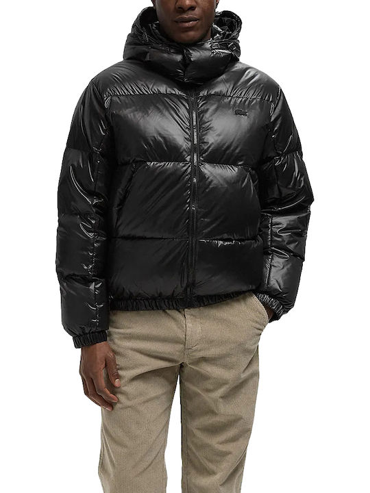 Lacoste Μπουφάν Puffer Μαύρο