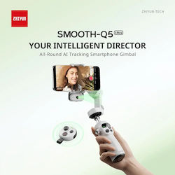 Zhiyun Smooth Q5 Ultra Combo Gimbal за мобилни телефони с 3-осов стабилизатор и 13.5 часа работа Сив Zhiyun Smooth Q5 Ultra Combo Gimbal за мобилни телефони с 3-осов стабилизатор и 13.5 часа работа Сив
