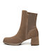 Leder Stiefeletten Damen Beige