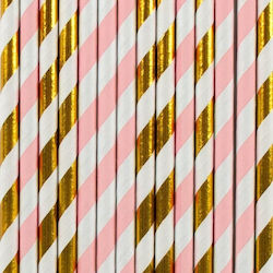 Strohhalme Rosa/Gold