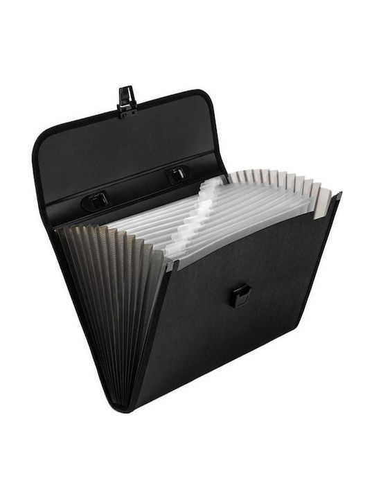 Deli Πλαστική Τσάντα Σχεδίου με Χερούλι 24.5x3x33.2cm Μαύρη