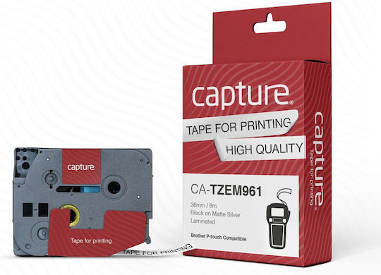 Capture 36mm x 8m Schwarzes Matt-Silbernes Etikettendrucker-Bänder