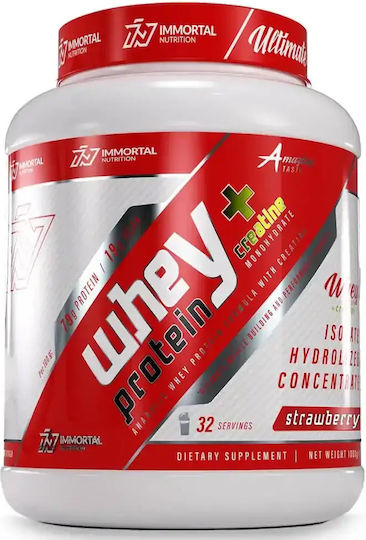 Whey Protein + Creatine Whey Protein with Creatine Gluten Free Strawberry Flavor 1kg