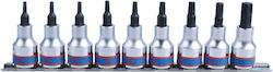 King Tony Bit-Stecknüsse mit Bits Torx und Antriebsvierkant 3/8'' Set 9Stück