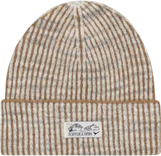 Beanie Unisex Beanie mit Rippstrick in Braun Farbe