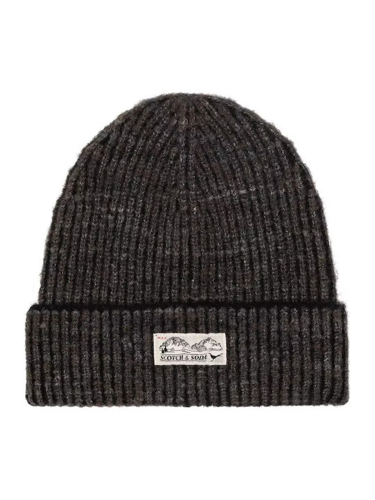 Beanie Unisex Σκούφος με Rib Πλέξη σε Μαύρο χρώμα