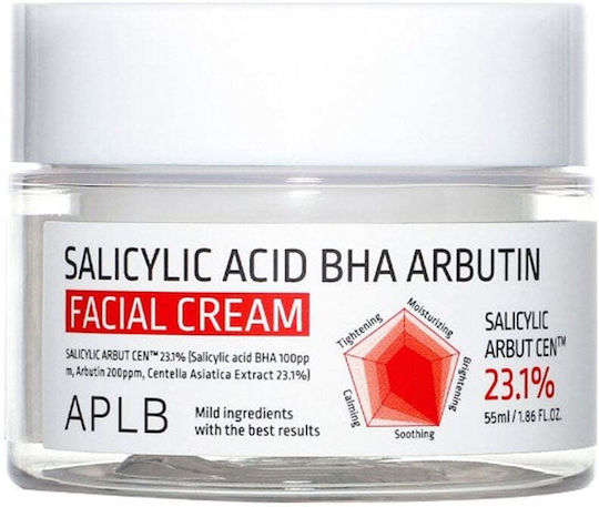 APLB Salicylic Acid BHA Arbutin Ενυδατική Κρέμα Προσώπου Ημέρας με BHA 55ml