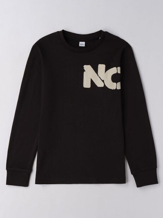 Παιδική Μπλούζα Μακρυμάνικη Black Round-neck