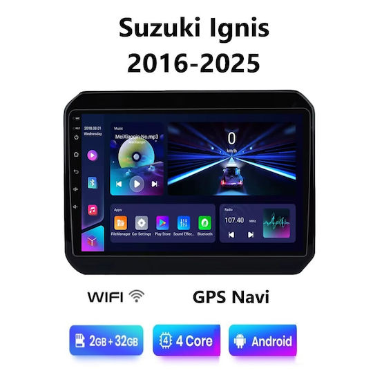 Car Audio System for Suzuki Ignis 2016-2025 with Touch Screen 9" Bluetooth USB Wi-Fi GPS Apple CarPlay Android Auto