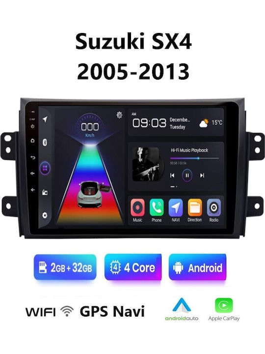 Car Audio System for Suzuki SX4 2005-2013 (Bluetooth/USB/WiFi/GPS/Apple-Carplay/Android-Auto) with Touch Screen 9"