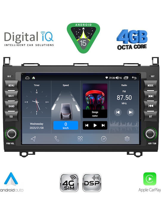 Digital IQ Auto-Audiosystem Für Mercedes-Benz Sprinter Vito Viano 2004-2020 Bluetooth USB Eingebautes Wi-Fi GPS Apple CarPlay Android Auto Mit 8 Zoll Touchscreen DIGITAL IQ BLG 468 CPA