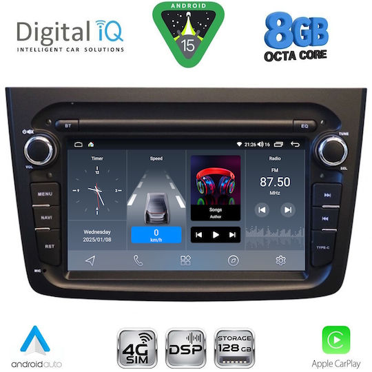 Digital IQ Car Audio System for Alfa Romeo Mito 2008-2018 (Bluetooth/USB/WiFi/GPS/Apple-Carplay/Android-Auto)