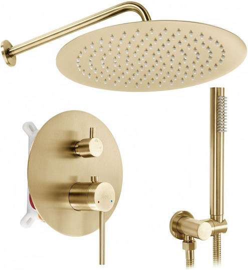 Rea Set Mixer, Telefon & Cap Duș Îngropată pentru Duș Auriu