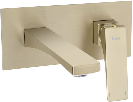 Rea Set Mixer & Gură Îngropată pentru Lavabo Auriu