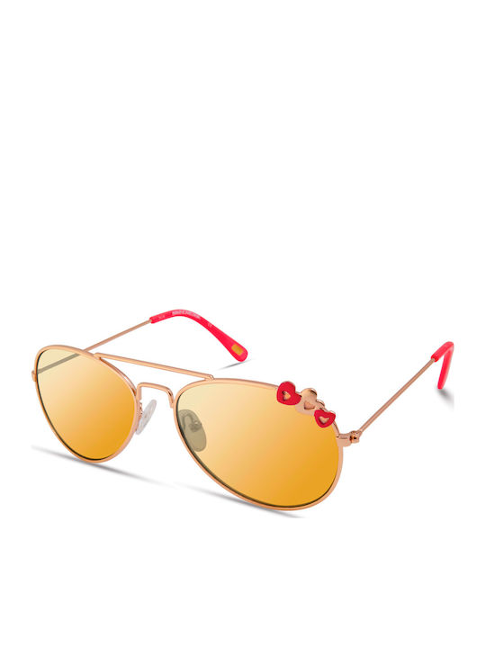 Skechers Women's Sunglasses with Gold Metal Frame and Orange Mirror Lens