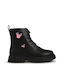 Kinderstiefel mit Schnürsenkeln Schwarz